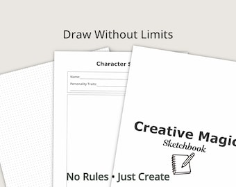 Digital Sketchbook Simple Drawing Book Clean Minimal Artist Sketch Pad PDF