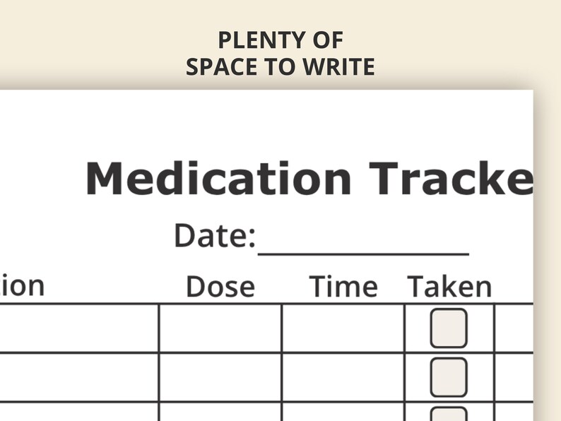 Large Print Medication Tracker | Daily Pill Log | Simple Health Tracker ...