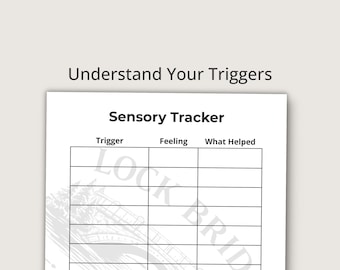 Sensory Tracker Printable, Simple Sensory Log, Large Print PDF