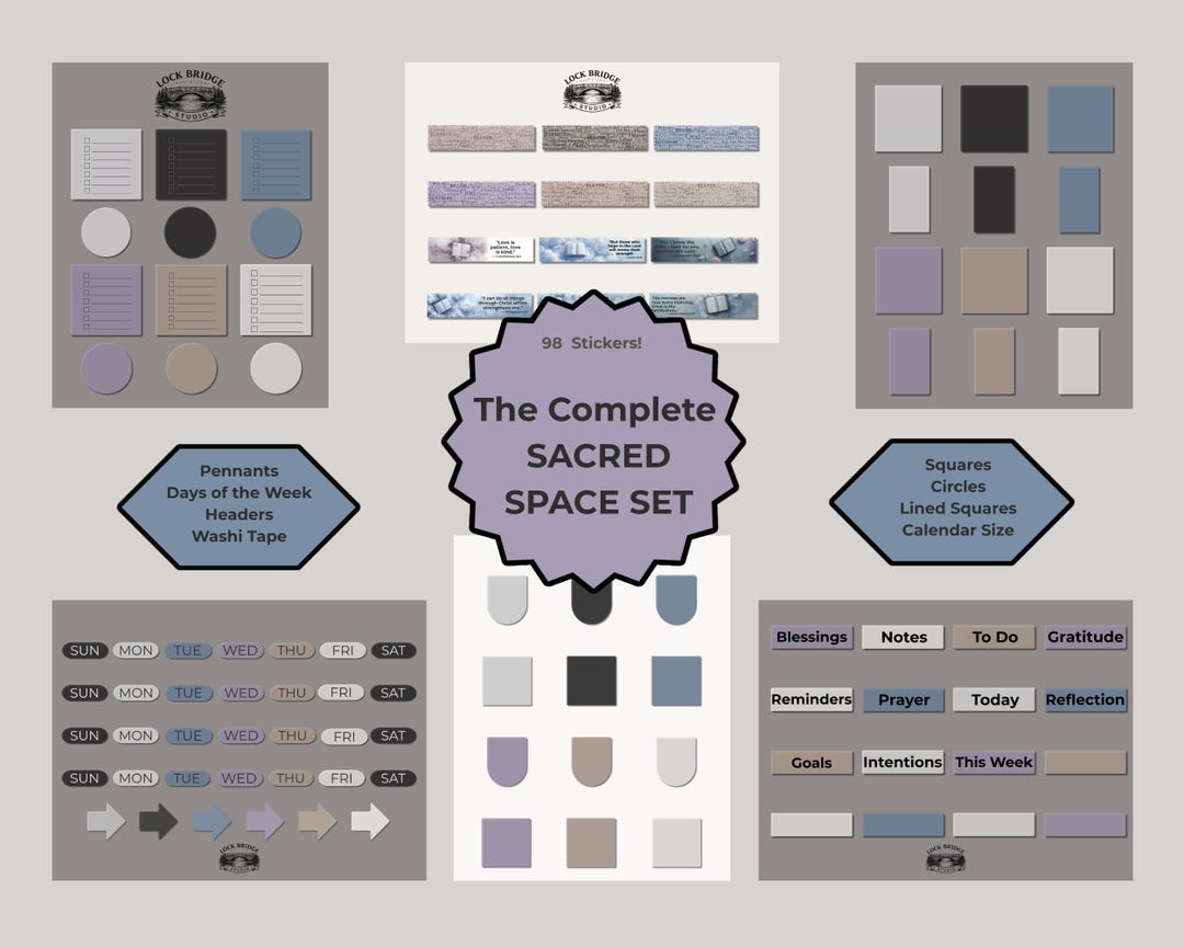 Sacred Space Complete Sticker Bundle | 98 Minimal Planner Stickers - Etsy
