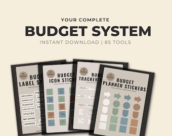 85 Budget Planner Stickers Bundle | Finance Icons, Labels & Trackers | Instant Download
