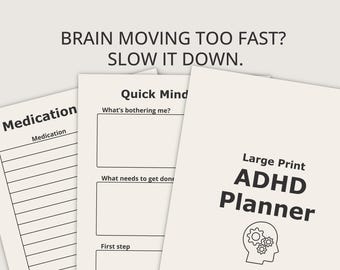 ADHD Planner Large Print, Simple Daily Focus, Routine & Medication Tracker PDF