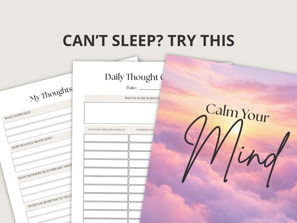 Thought Ruts Printable Anxiety Relief Printable | CBT Thought Record, Mood Tracker, Mental ...