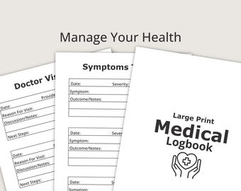 Large Print Medical Logbook, Health Tracker, Medication & Doctor Visit Planner PDF
