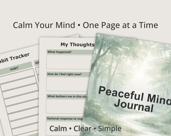 Large Print Anxiety Journal, Simple CBT Workbook, Easy to Read