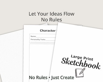 Large Print Digital Sketchbook Simple Drawing Book Easy to Read Sketch Pad PDF