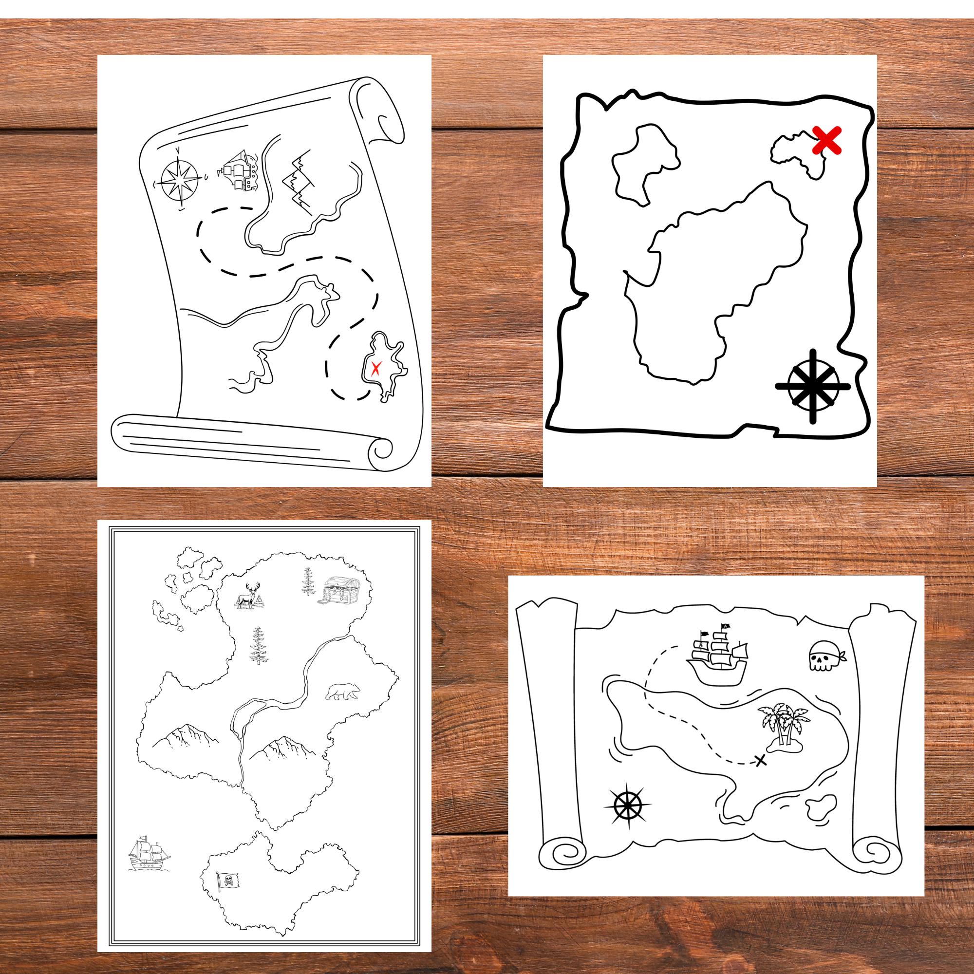 30 Treasure Map Coloring Pages for Kids | Printable Pirate Adventure ...