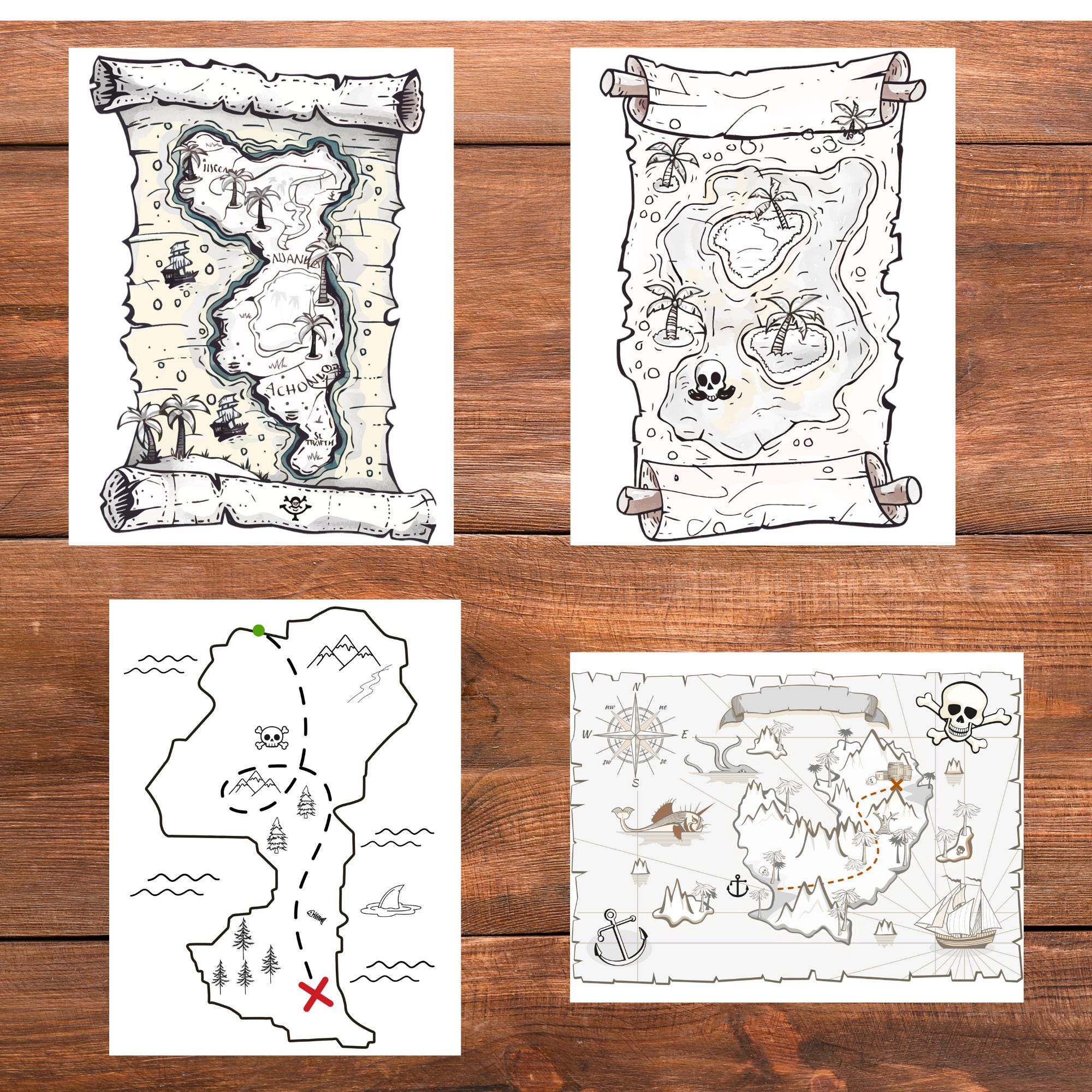 30 Treasure Map Coloring Pages for Kids | Printable Pirate Adventure ...
