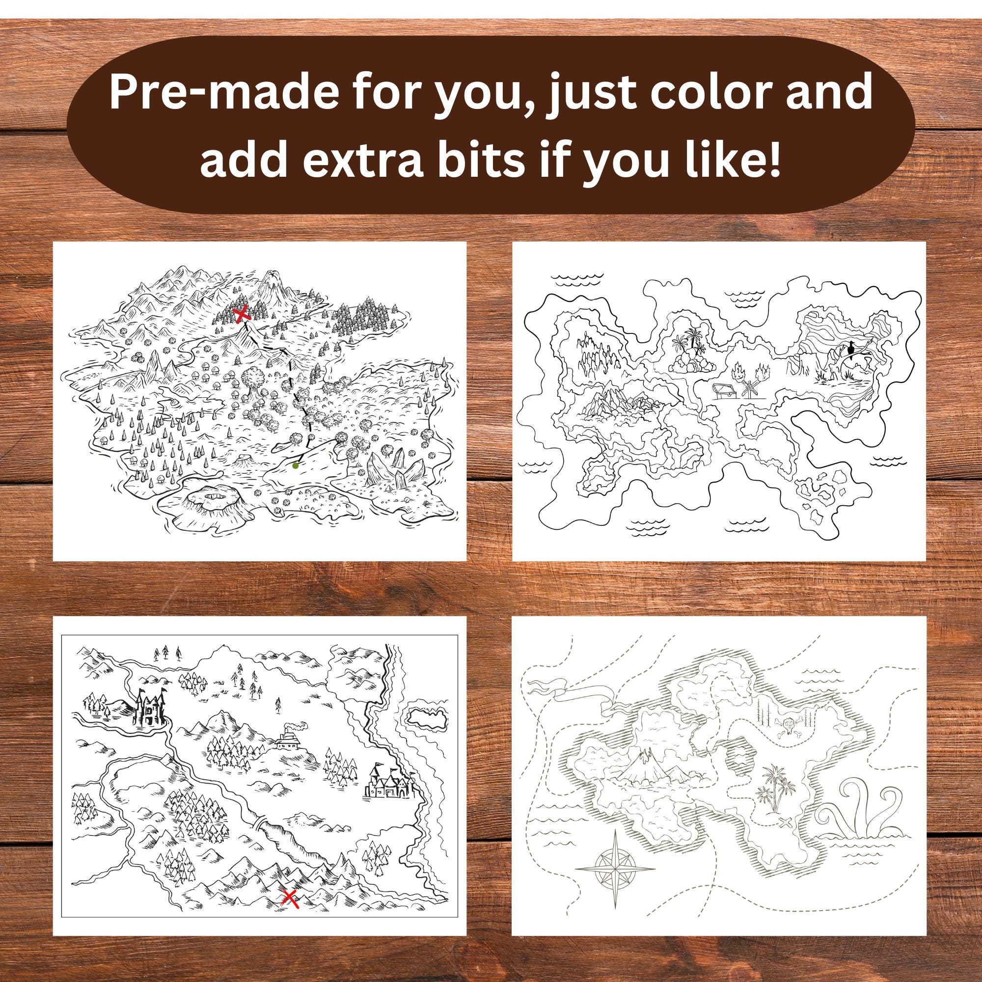 30 Treasure Map Coloring Pages for Kids | Printable Pirate Adventure ...