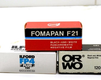 Zwart-witfilmbundel - 3 rollen mediumformaat Ilford - ORWO - FomaPan - Veel verlopen films