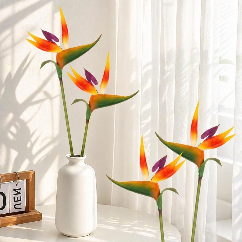 24" Faux Yellow Birds of Paradise | UV Resistant Tropical Plant Decor ...