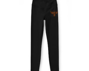 Leggings MDE Bronze Bull Skull / Leggings de yoga de cintura alta para mujer