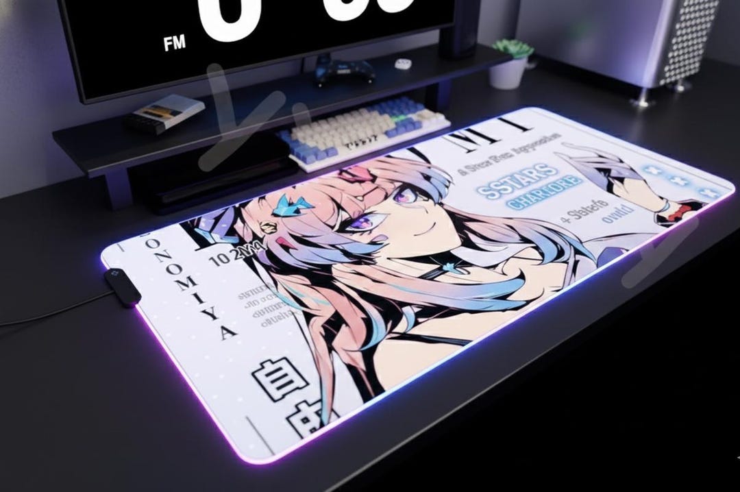 Anime Rgb Mouse Pad Xxl Led – Kawaii Gaming Desk Mat for Pc Keyboard ...