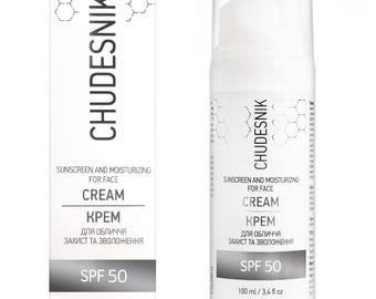 Ansiktskräm Skydd och återfuktning med CHUDESNIK SPF-50, 100 ml