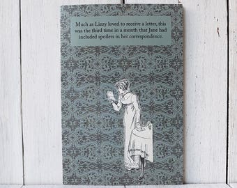 Pride and Prejudice card - Jane Austen  - spoiler alert card - humorous card - literary card - Much as Lizzy loved to receive a letter, ...