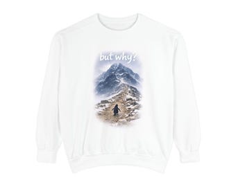Sudadera con escena de montaña, pico nevado, diseño introspectivo, gráfico de montaña, aventura en la naturaleza.