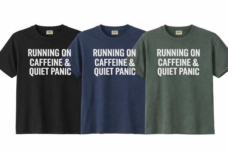 Caffeine Quiet Panic Burnout Humor T-Shirt, Anxiety Funny Tee, Nurse Student Gift image 4