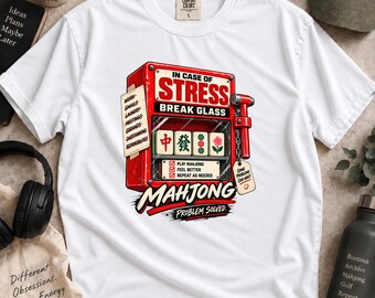 Funny Mahjong Stress Relief Shirt, Emergency Break Glass Game Night Tee