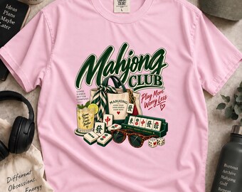Mahjong Club T-Shirt, Vintage Game Night Tee, Player Gift