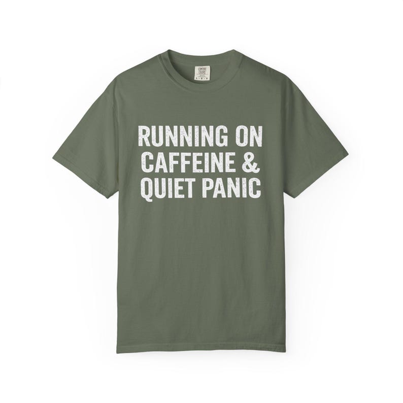 Caffeine Quiet Panic Burnout Humor T-Shirt, Anxiety Funny Tee, Nurse Student Gift image 6