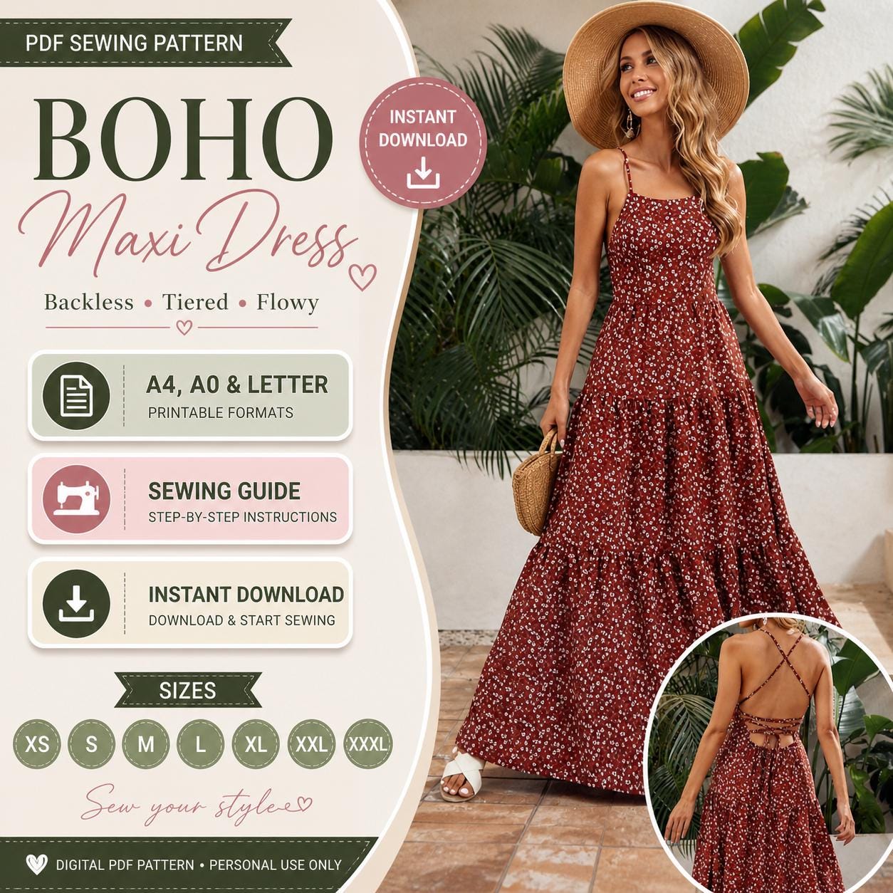 backless tiered maxi dress Carmen Alvera Tiered Maxi Dress  Sugarlips