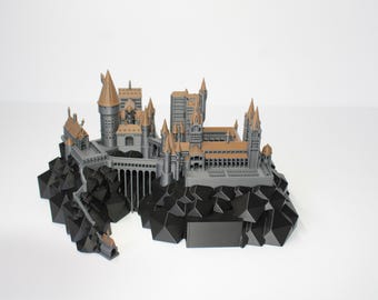 3D-geprint tovenaarskasteel – op fantasieschool geïnspireerd decor, verzamelobject