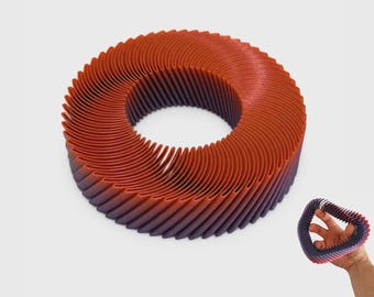 Flexibele spiraalvormige ring fidgetspeeltje | 3D-geprint sensorisch bureauspeelgoed | Cadeau squish stressverlichting