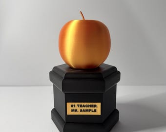 Gepersonaliseerde gouden Apple Teacher Trophy, Custom Desk Decor Award
