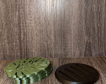Onderzetters met bladmonsters | Tropisch boho-tafeldecor, cadeau plantenliefhebber