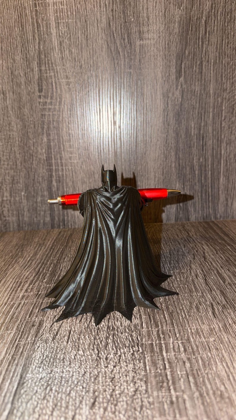 Dark Knight Pen Holder | 3D Printed Desk Organizer | Superhero Office Accessory image 3