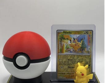 3D-geprinte Pikachu-kaarthouder: Pokéball-houder, Pikachu-figuur TCG-display