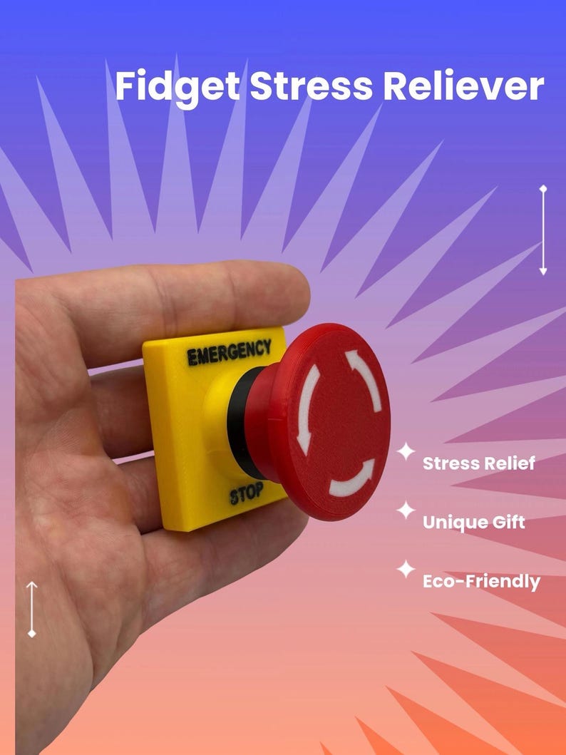 Emergency Stop Button Fidget Toy: 3D Printed Desk Clicker - Etsy