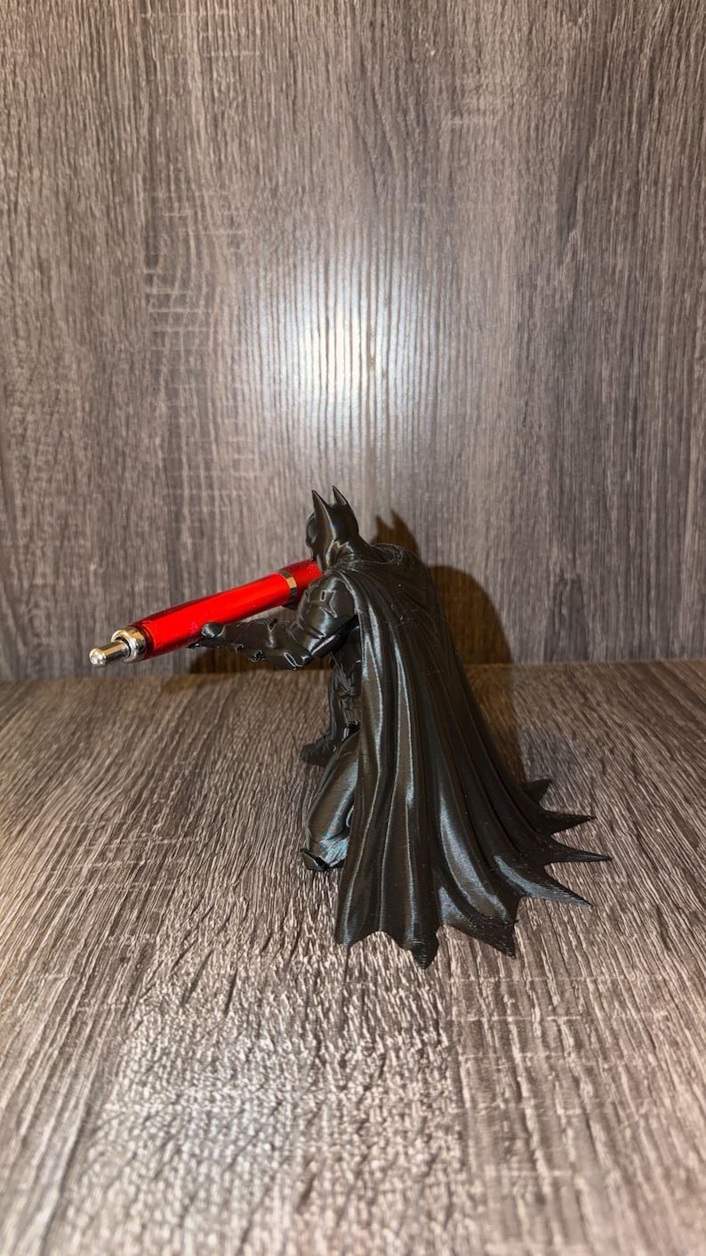 Dark Knight Pen Holder | 3D Printed Desk Organizer | Superhero Office Accessory image 2