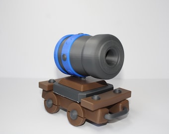 3D-geprint kanonwagenmodel – op strategiegame geïnspireerde bouwset, bureaudisplay