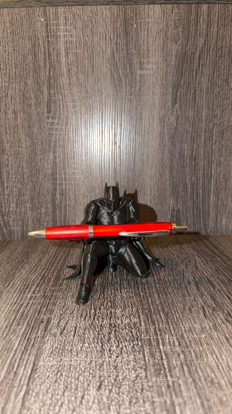 Dark Knight Pen Holder | 3D Printed Desk Organizer | Superhero Office Accessory image 4