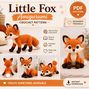 Little Fox Amigurumi Crochet Pattern | Beginner Friendly PDF Download