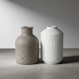 Handmade Concrete Vase – Scandinavian Minimalist Decor for Dried Flowers