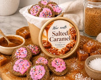 Salted Caramel Cookie Wax Melts | Gourmand Soy Wax Melts | Warm Indulgent Home Scent | Caramel Dessert Fragrance | Handmade Wax Melts