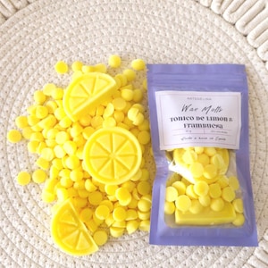 Lemon Raspberry Tonic Wax Melts | Sweet Citrus Fruity Soy Wax | Fresh Tart Home Fragrance | Fruity Wax Melts Gift | Handmade Non Toxic