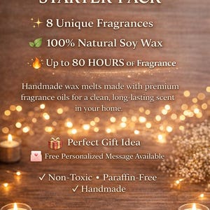 Kit de Amostras de Pastilhas Aromáticas | 8 Aromas de Pastilhas de Cera de Soja | Conjunto de Descoberta de Fragrâncias para Casa | Experimente Antes de Comprar | Caixa de Presente Artesanal 80g imagem 2