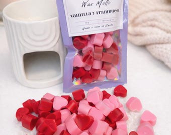 Kit para Queimador de Cera + Pastilhas de Cera Aromáticas de Baunilha e Framboesa 50g | Conjunto para Presente Aromático | Cera de Soja Natural | Decoração para Casa