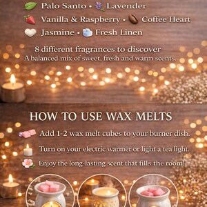 Kit de Amostras de Pastilhas Aromáticas | 8 Aromas de Pastilhas de Cera de Soja | Conjunto de Descoberta de Fragrâncias para Casa | Experimente Antes de Comprar | Caixa de Presente Artesanal 80g imagem 4