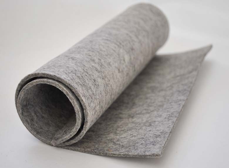 Thick Wool Felt, 3mm, 100% wool (30x50cm) - Blueben Light Grey