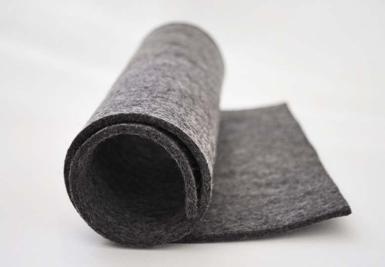 Thick Wool Felt, 3mm, 100% wool, 30x50cm (12x20") - Mouse Grey