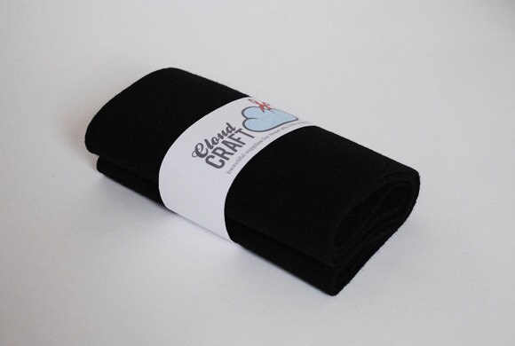 Wool Felt Roll - 100% Wool felt - 12x90cm - Dog's Nose Black