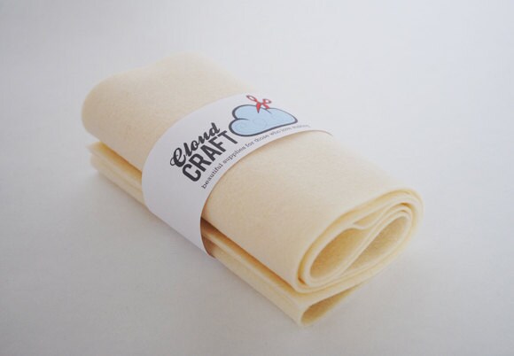Wool Felt Roll - ivory - 12x90cm - 'Just Off-White'