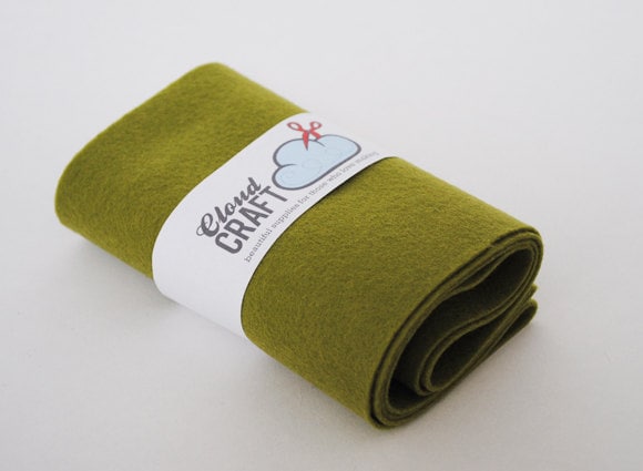 Wool Felt Roll - Olive Green - 12 x 90cm - Popeye's Gal