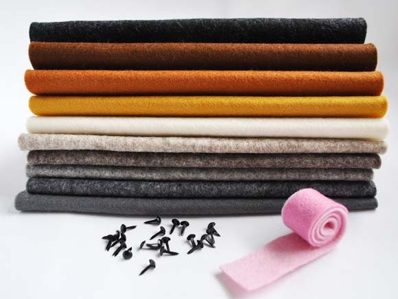 Merino Wool Felt Sheets - 10 pieces - 'Furry Friends' felties…