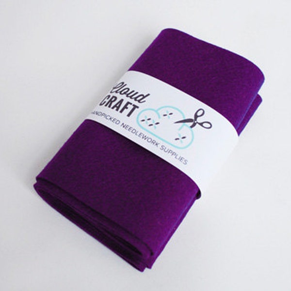 100% Pure Wool Felt Roll - 12x90cm - Prince Purple