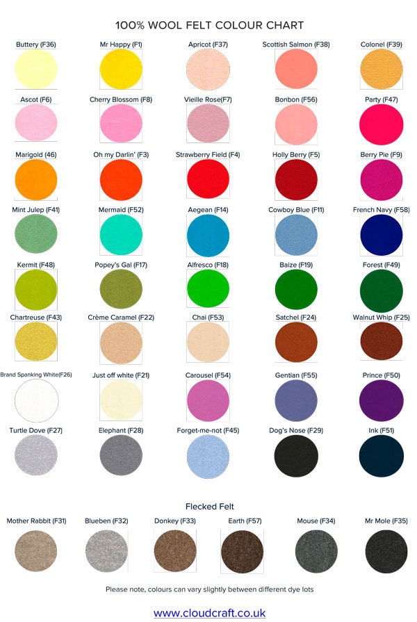 100% Wool Felt Sheets 20x30cm 8x12 Choose 5 Colours | Etsy UK